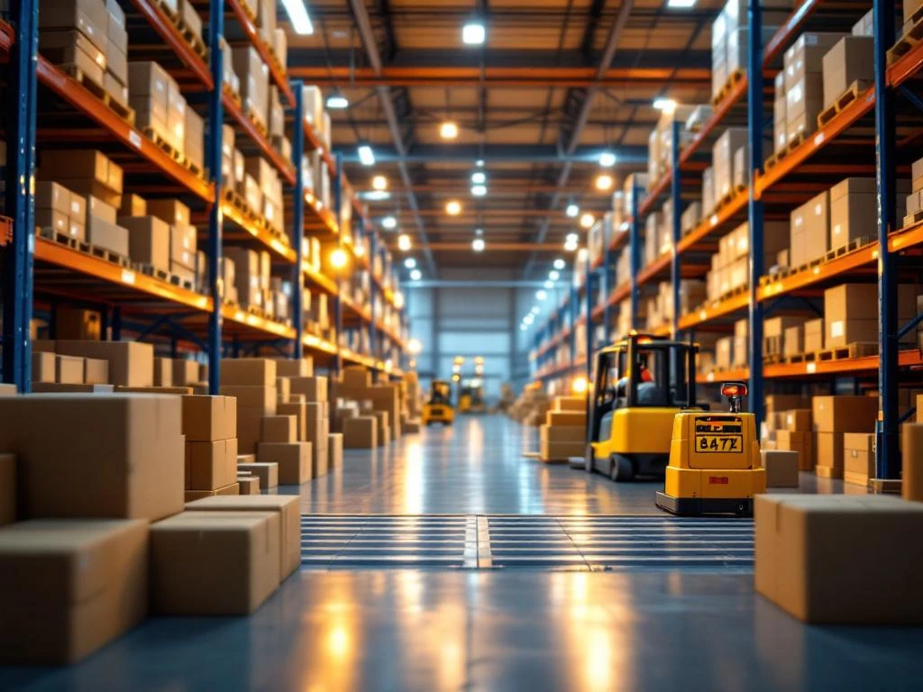 Modern magazijn met transportbanden, stellingen en scanapparatuur voor logistieke parttimebanen